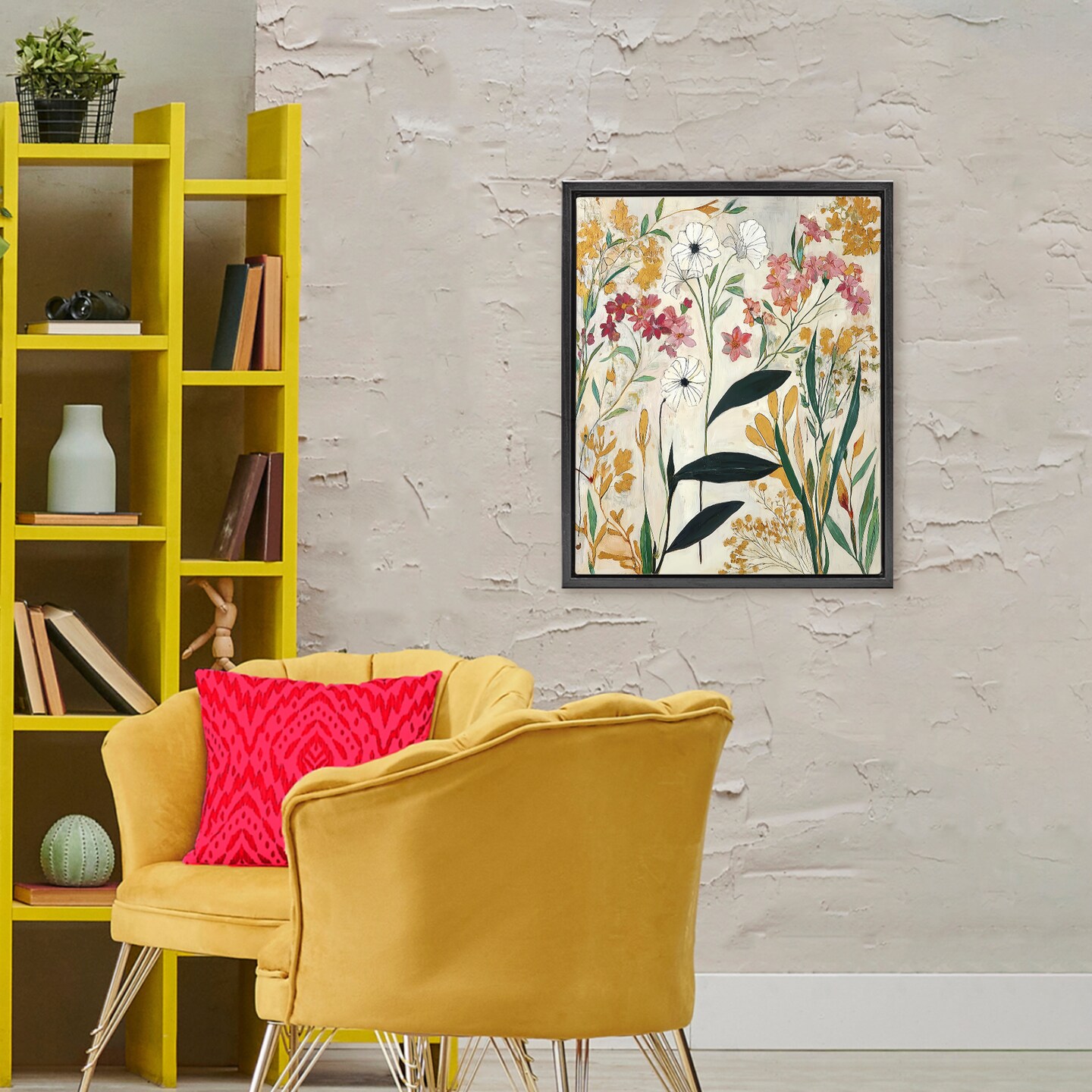 Stupell Industries Vintage Playful Botanicals Floating Frame, design by Annabelle Hall