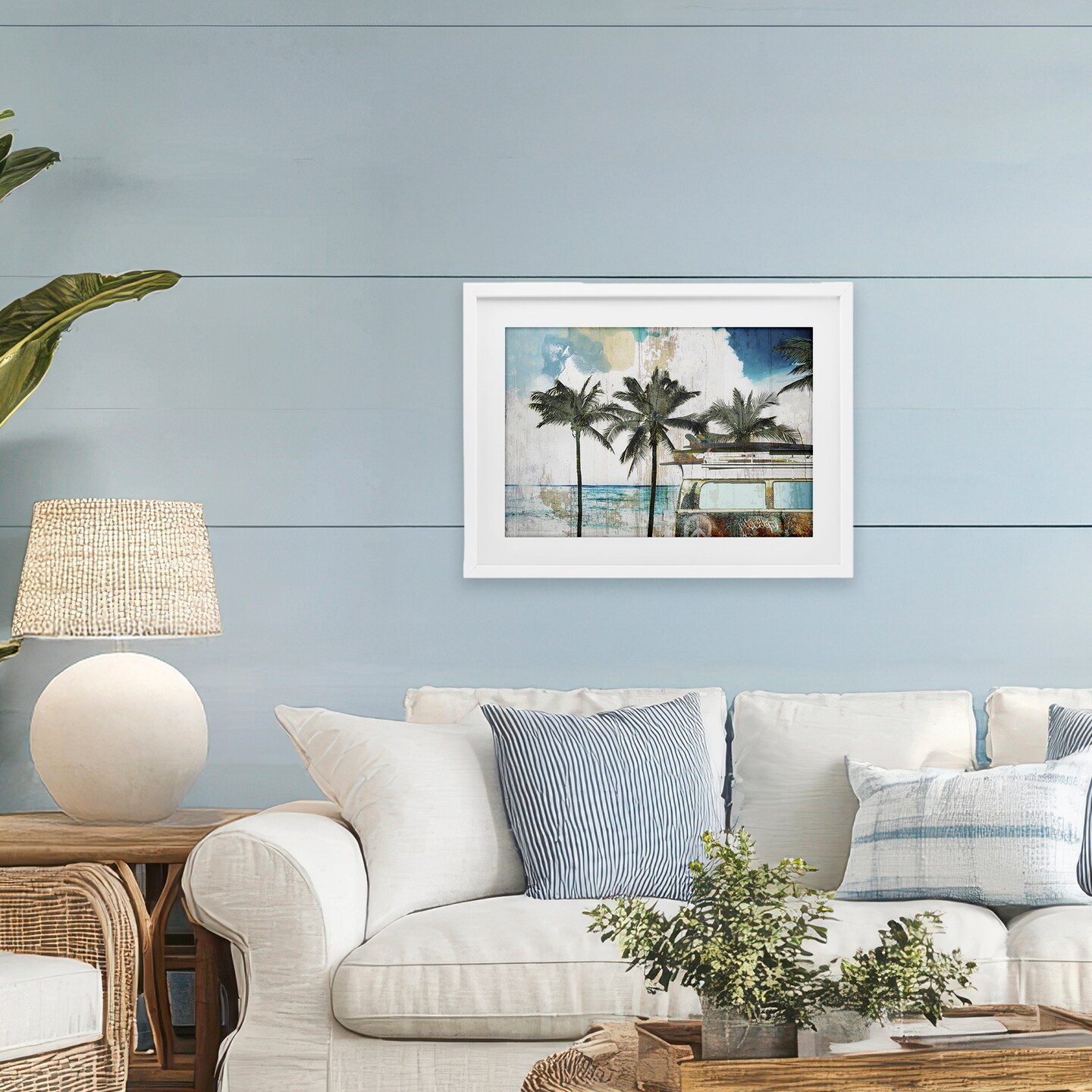 Stupell Industries Beach Day Retro Vacation Framed Print Under Glass, design by Sasha