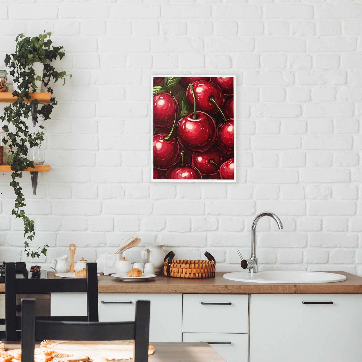 Stupell Industries Lush Juicy Cherries Harvest Framed Giclee, design by Christine Simpson Art