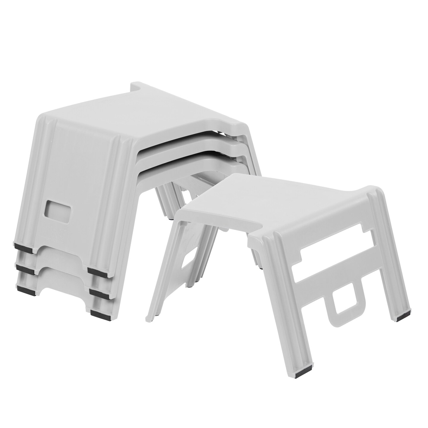 Linking Stackable Classroom Stools, Portable Table, 4-Piece