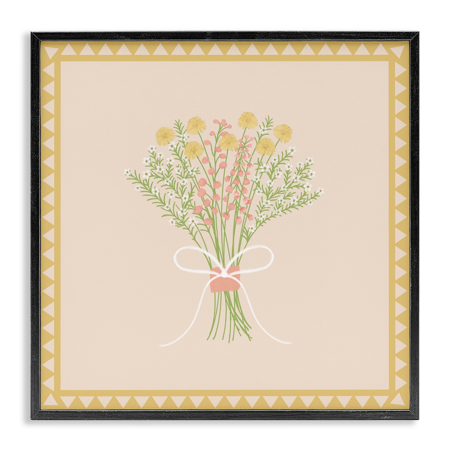 Stupell Industries Yellow Bordered Spring Bouquet Framed Giclee, design by Adrienne Morris