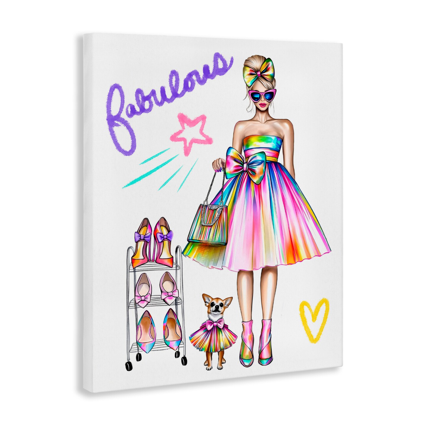 Stupell Industries Fabulous Girl & Dog Canvas, design by Jess Stempel