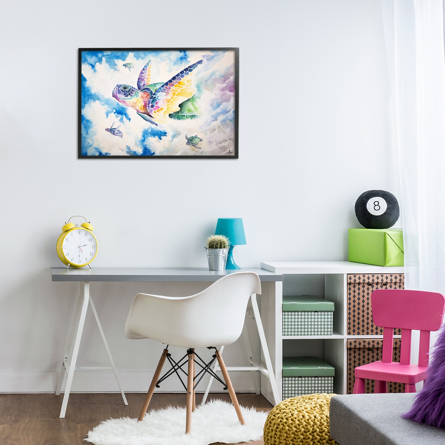 Stupell Industries Skyward Sea Turtles Framed Giclee, design by Marc Allante