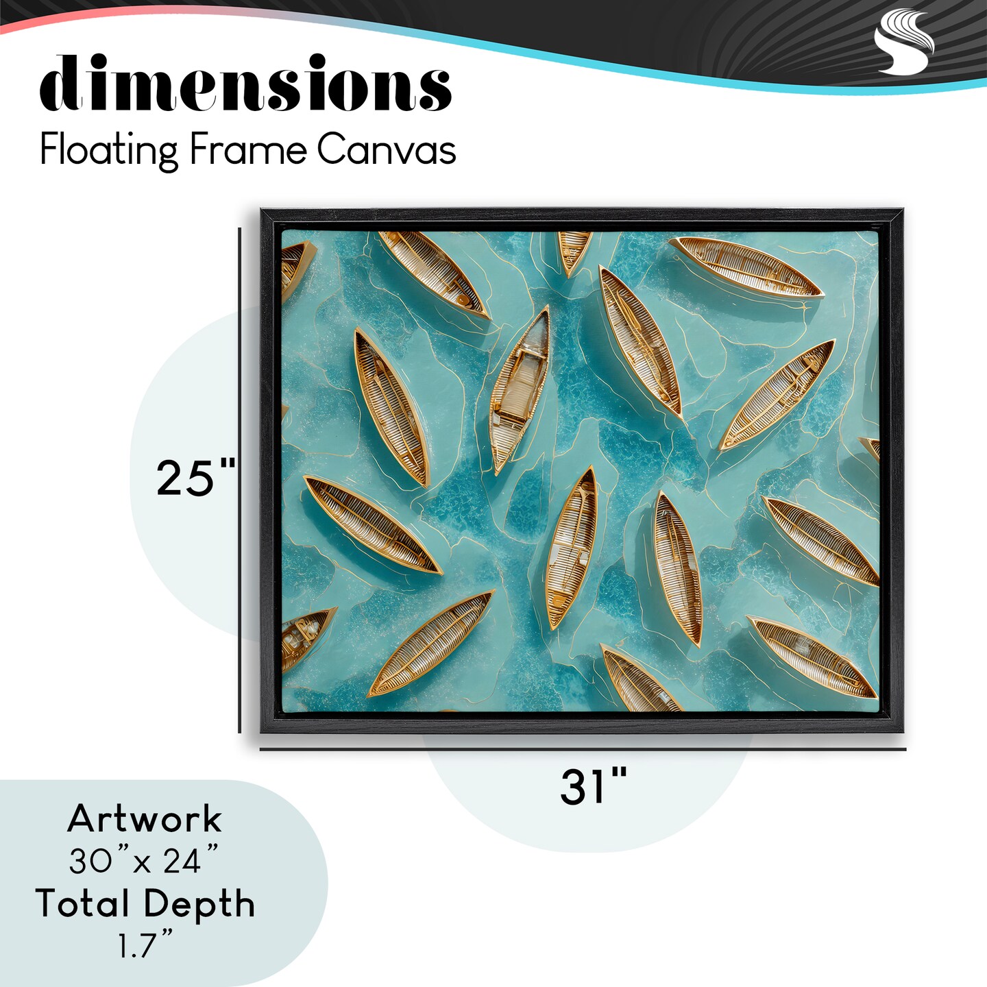 Stupell Industries Harmonious Canoes on Water Floating Frame, design by Franklyn Gregory