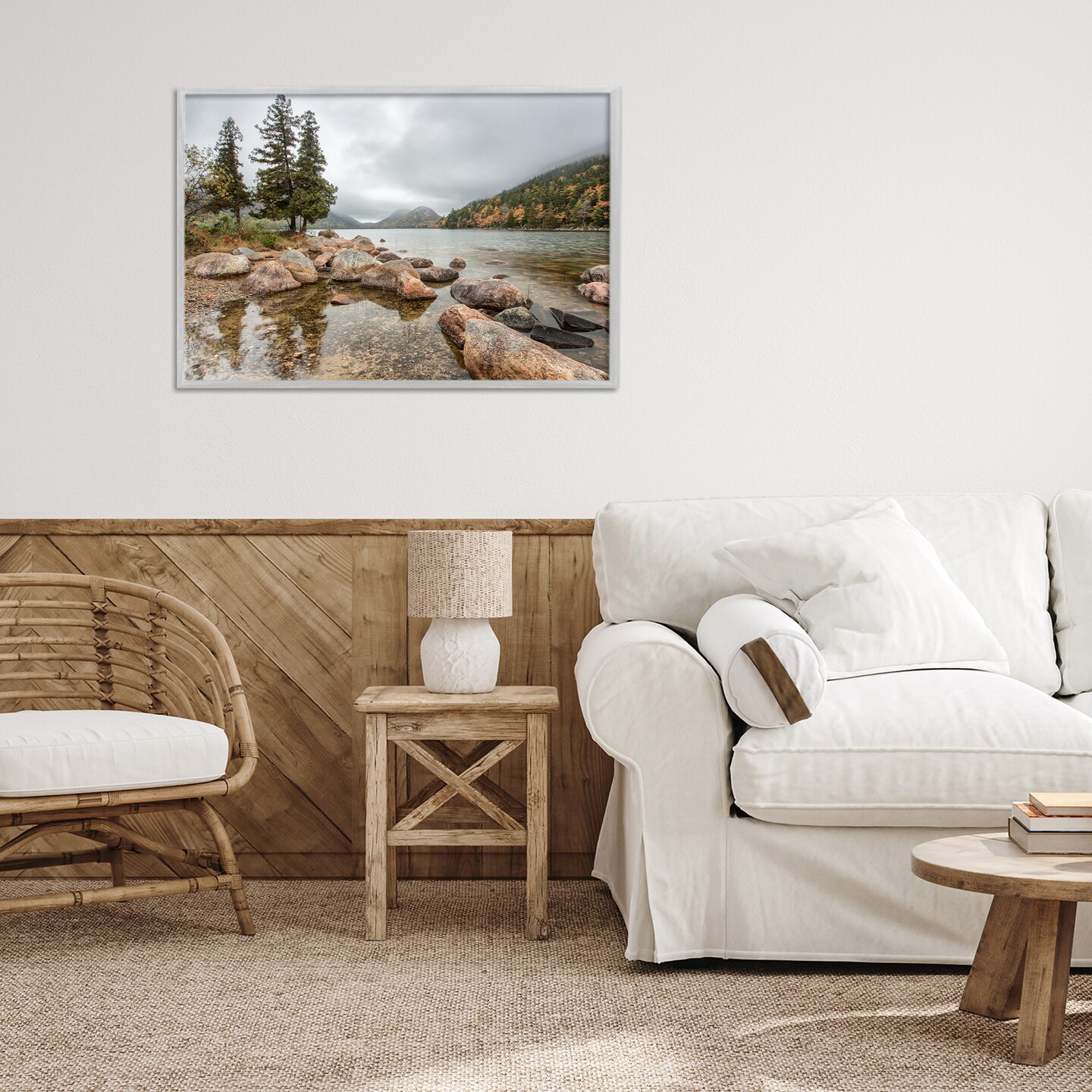 Stupell Industries Pond In The Mountains Framed Giclee, design by Jon Evan