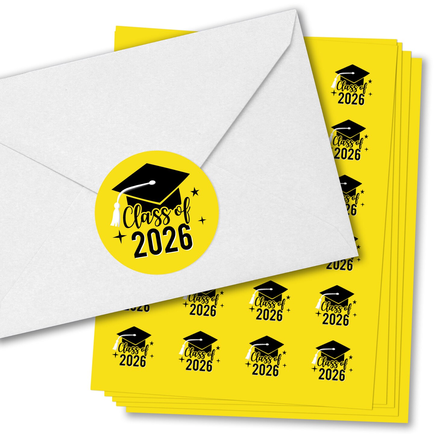 Big Dot Of Happiness Class Of 2026 Yellow Grad Party Envelope Seal