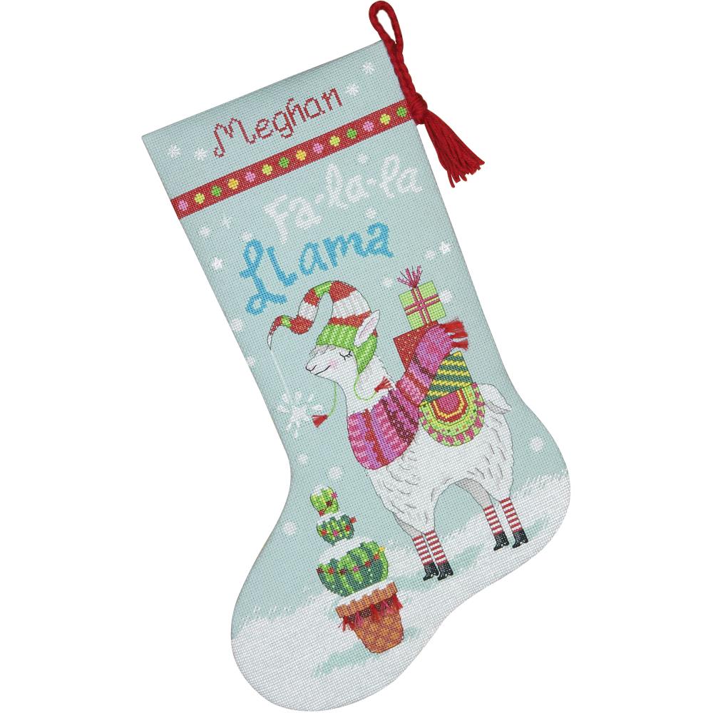 DIY Dimensions Llama Animals Christmas Counted Cross Stitch Stocking Kit 08977