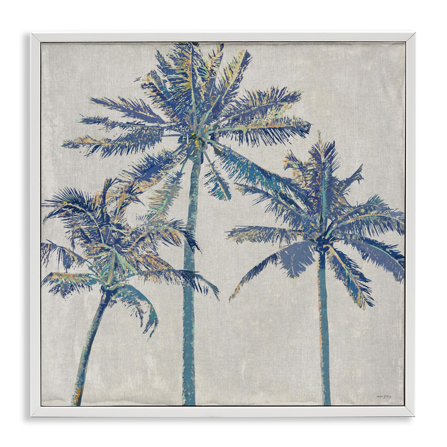 Stupell Industries Exotic Pop Blue Palms Framed Giclee, design by Amber Sterling