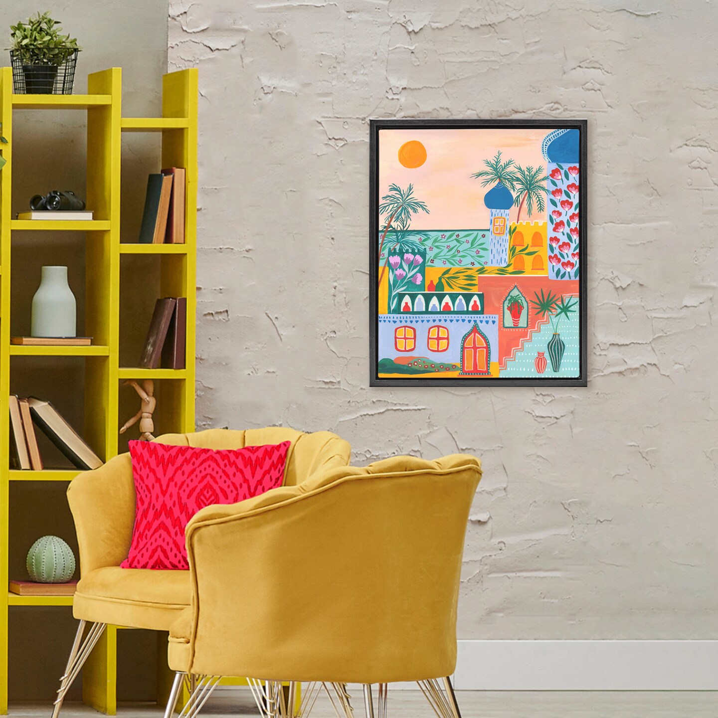 Stupell Industries Egyptian City Architecture Floating Frame, design by Nabeela Rumi