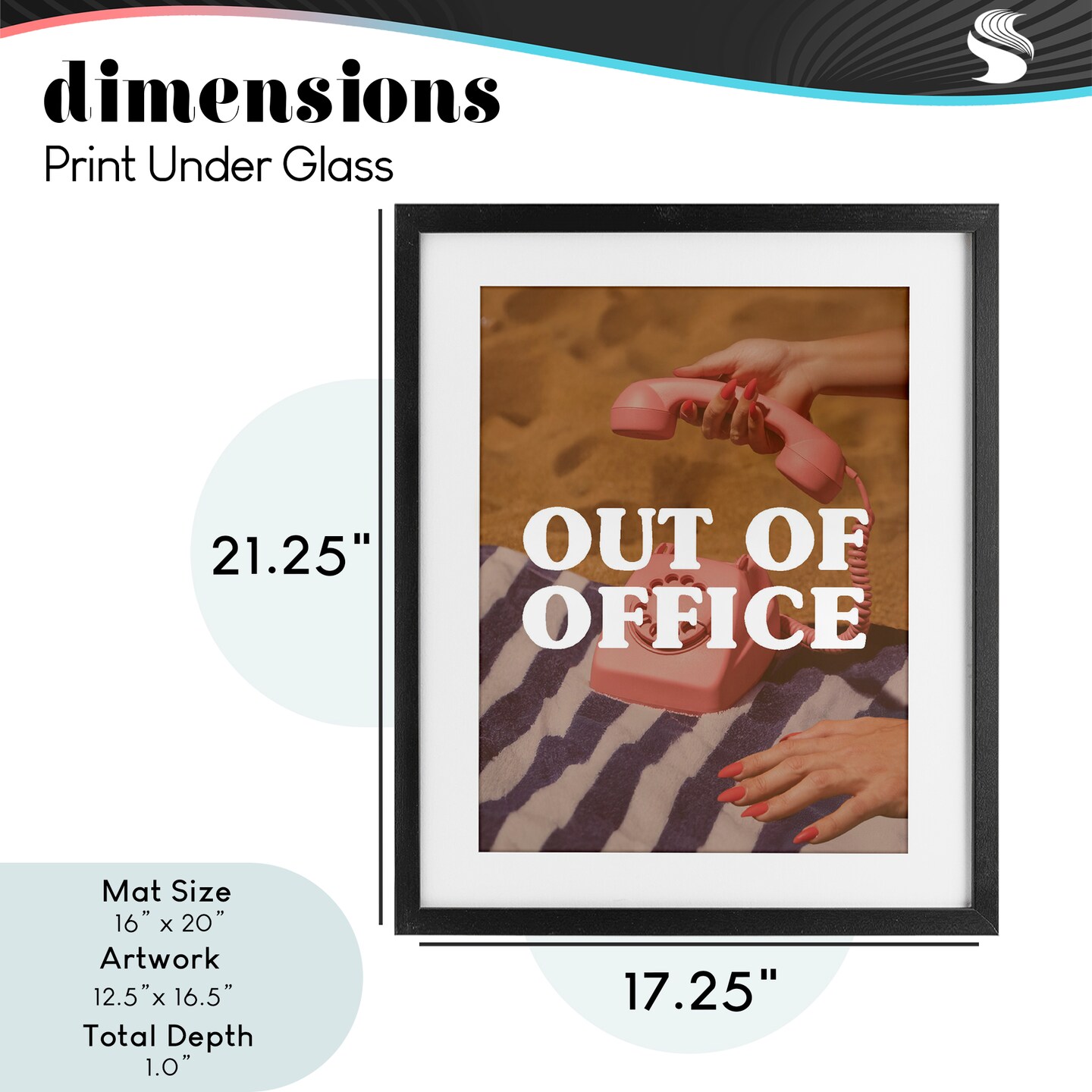 Stupell Industries Out of Office Pink Phone Framed Print Under Glass, design by Lil' Rue