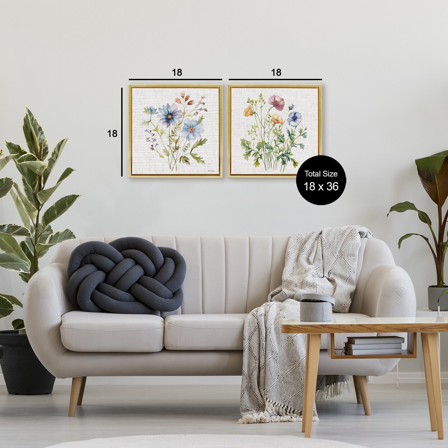 Stupell Industries Wild Flower Botanical Bundles 2pc Floating Frame Set, design by Nicole DeCamp