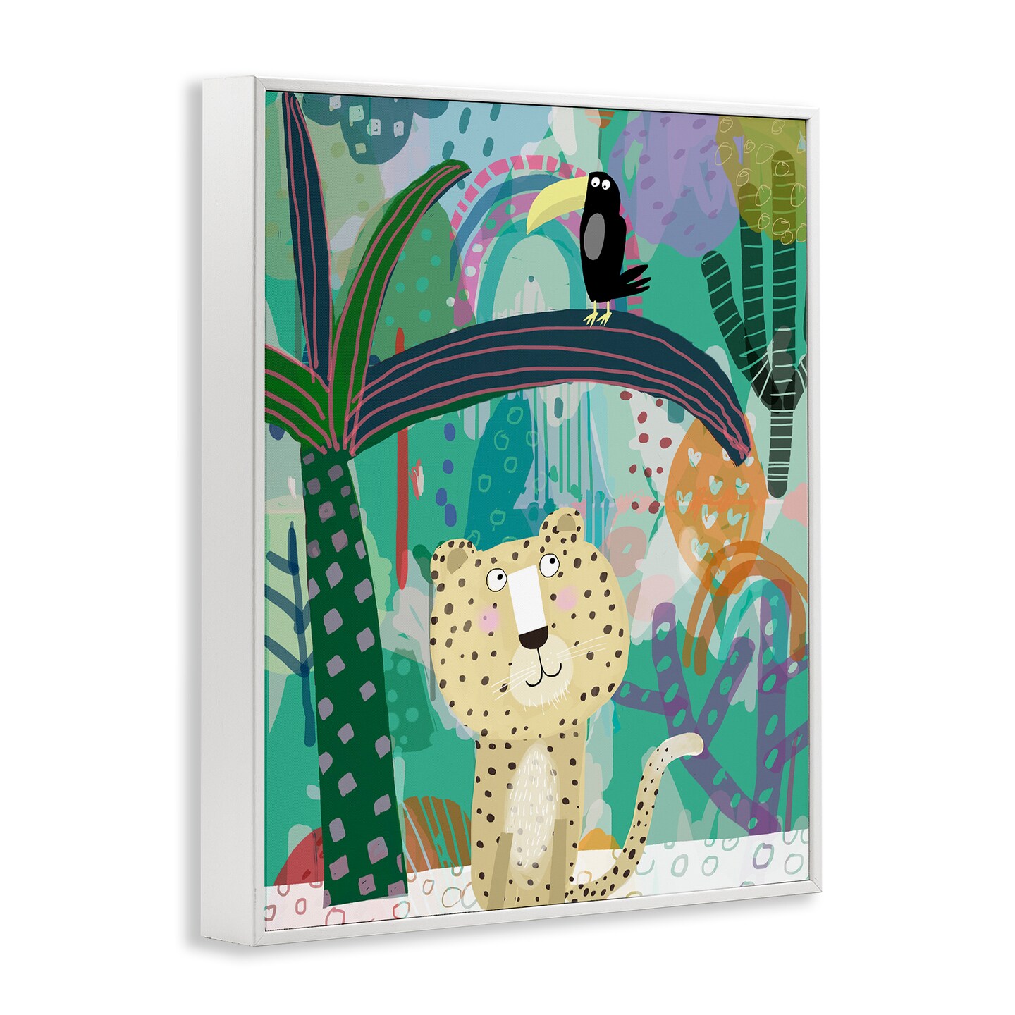 Stupell Industries Jungle Cheetah & Toucan Framed Giclee, design by Carla Daly