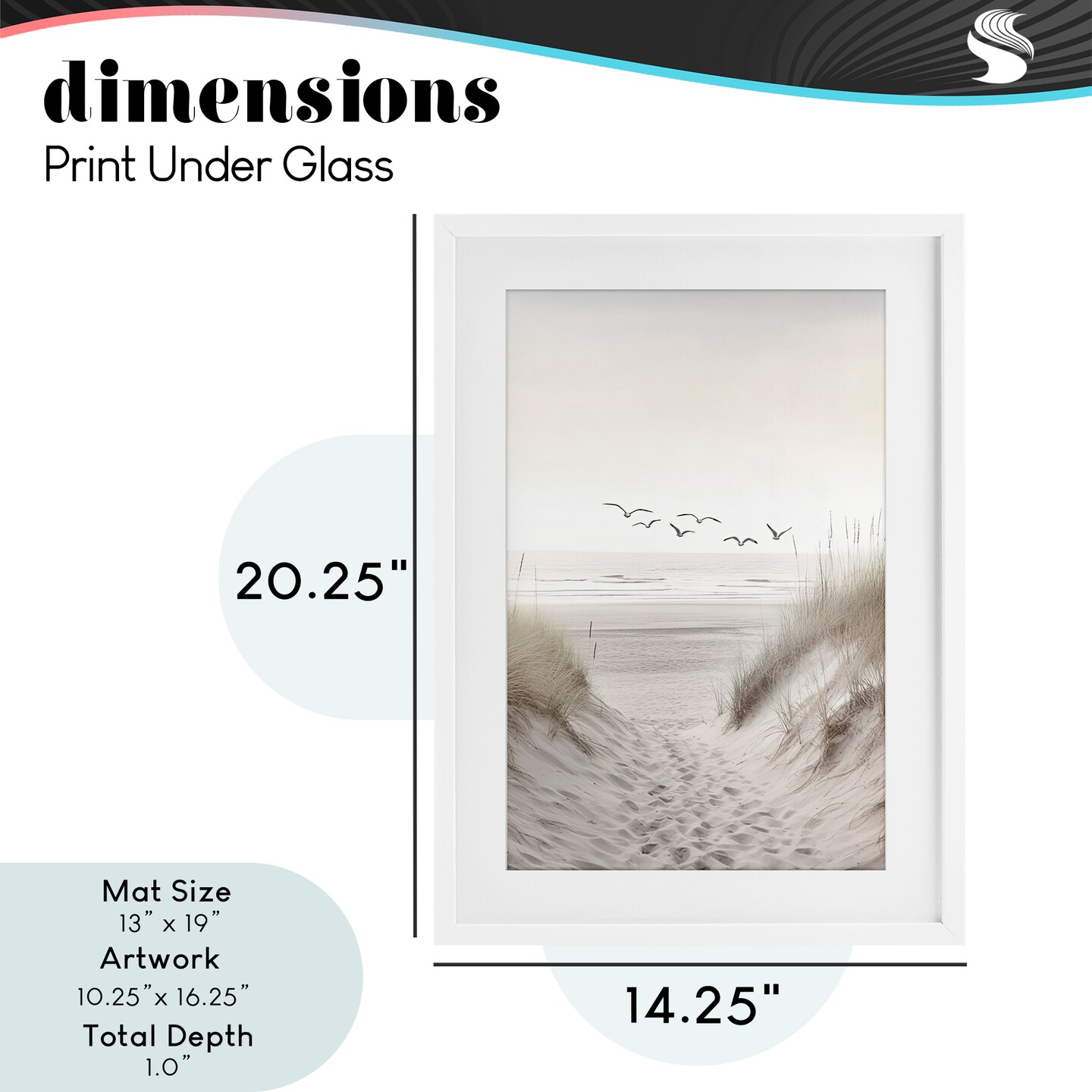 Stupell Industries Seagulls over Sandy Footprints Framed Print Under Glass, design by Decent Exposures