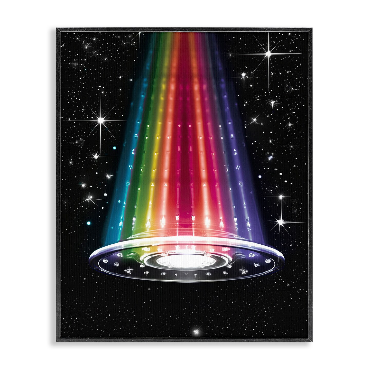 Stupell Industries Rainbow Galaxy UFO Framed Giclee, design by Sasha