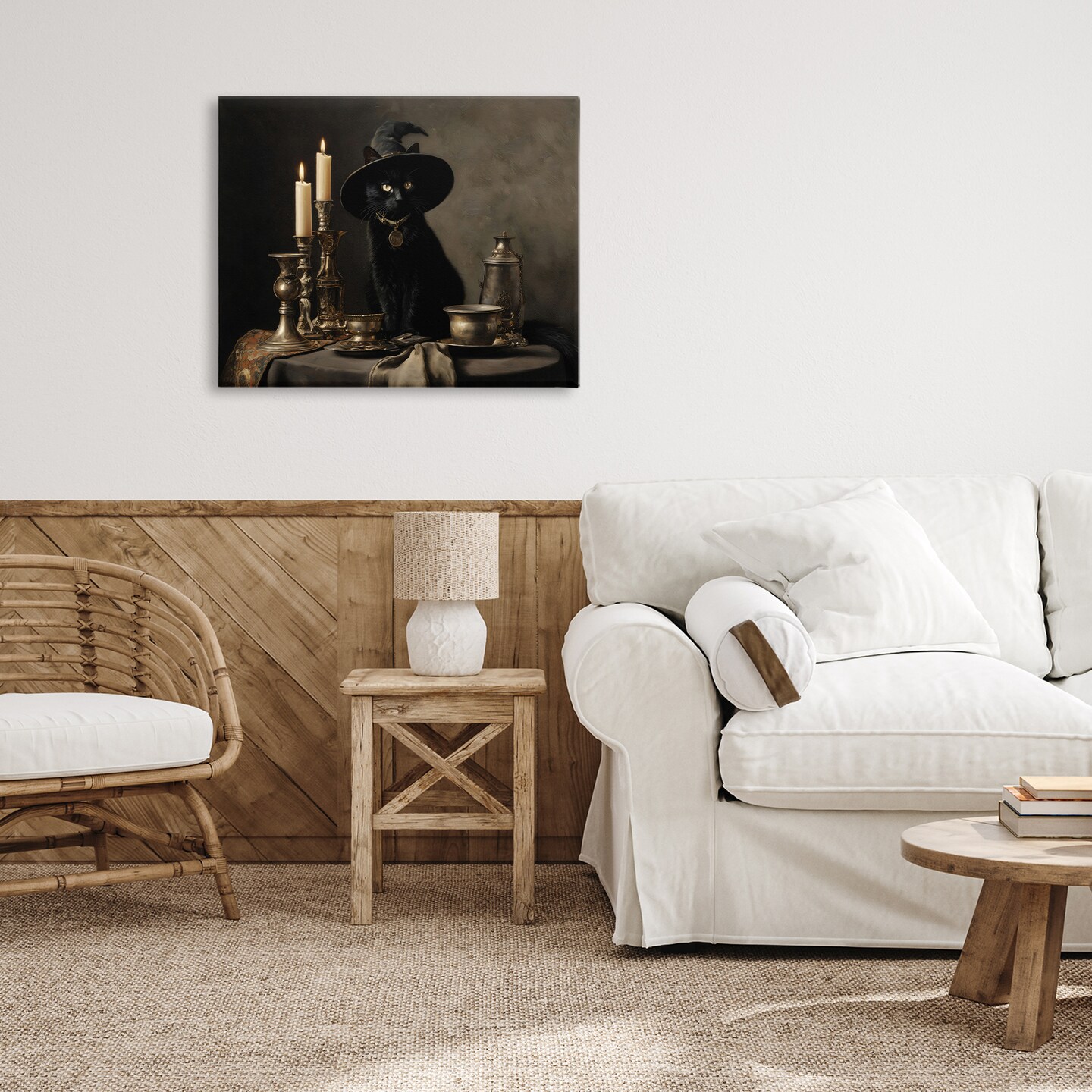 Stupell Industries Vintage Witchy Black Cat Canvas, design by Arlington Prints