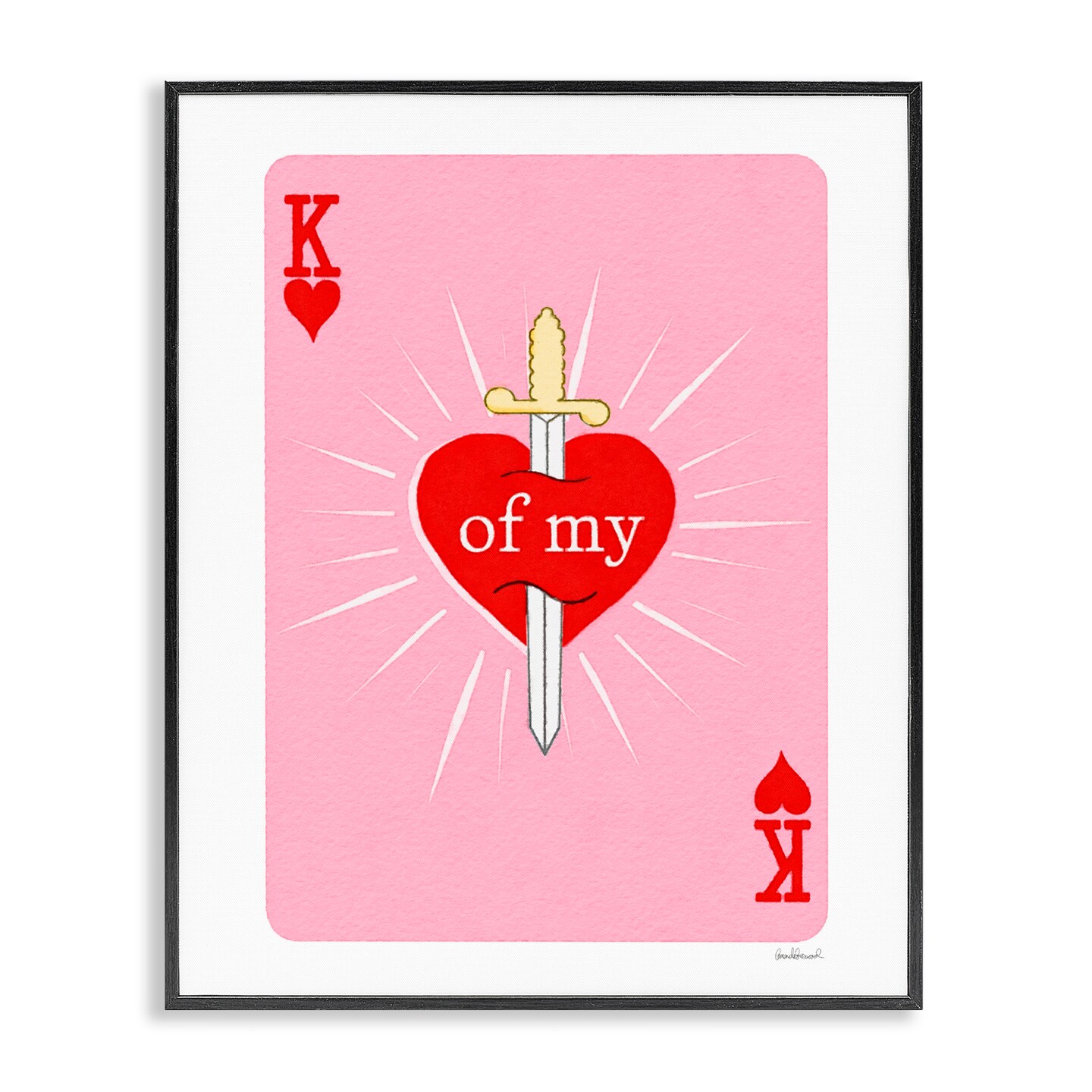 Stupell Industries King Of My Heart Sword Framed Giclee, design by Amanda Greenwood