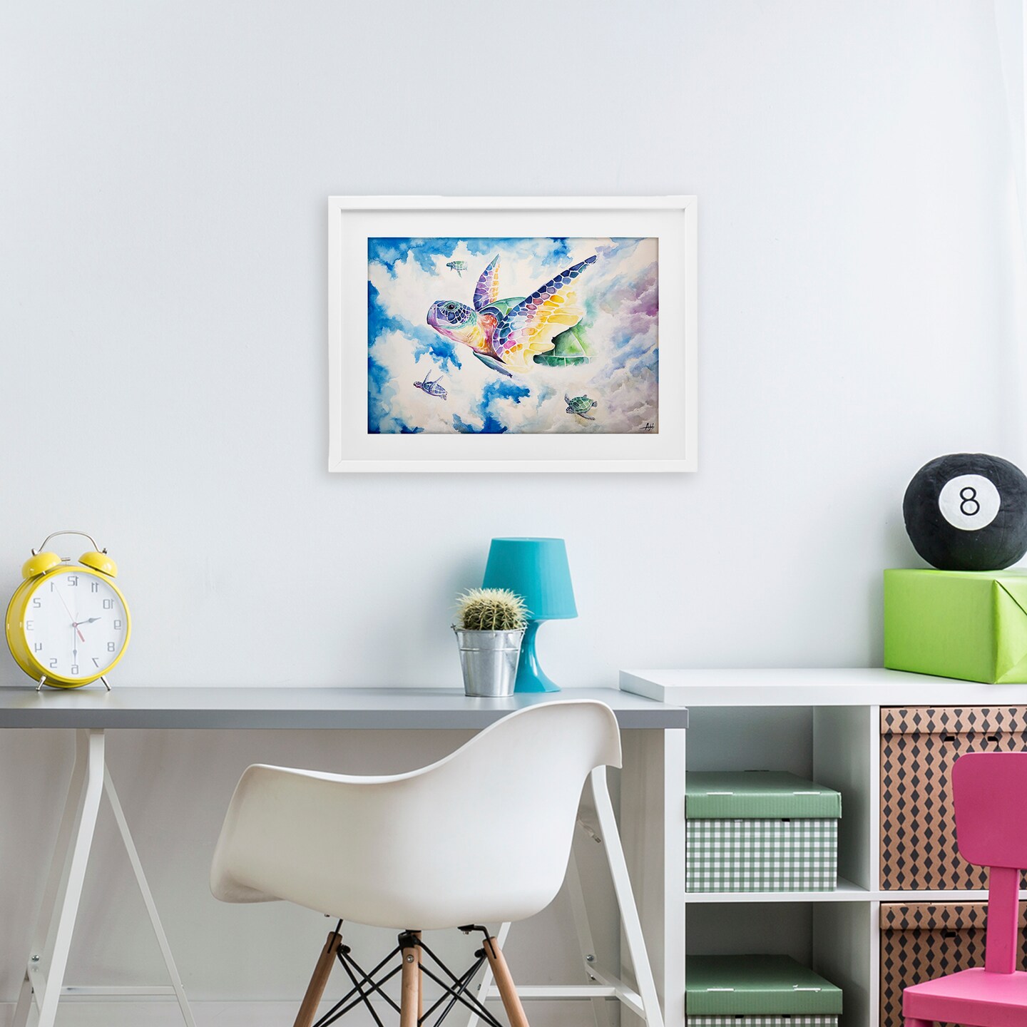 Stupell Industries Skyward Sea Turtles Framed Print Under Glass, design by Marc Allante