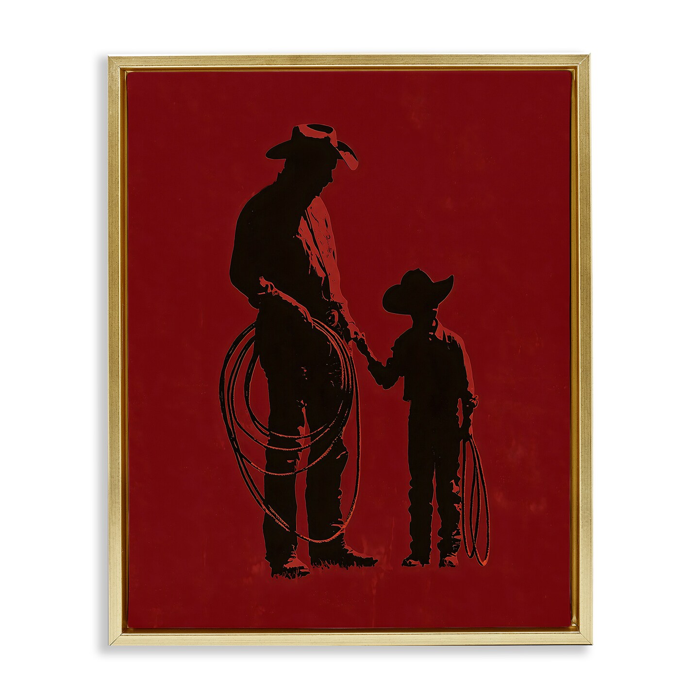 Stupell Industries Burgundy Cowboy Father & Son Floating Frame, design by Arlington Prints