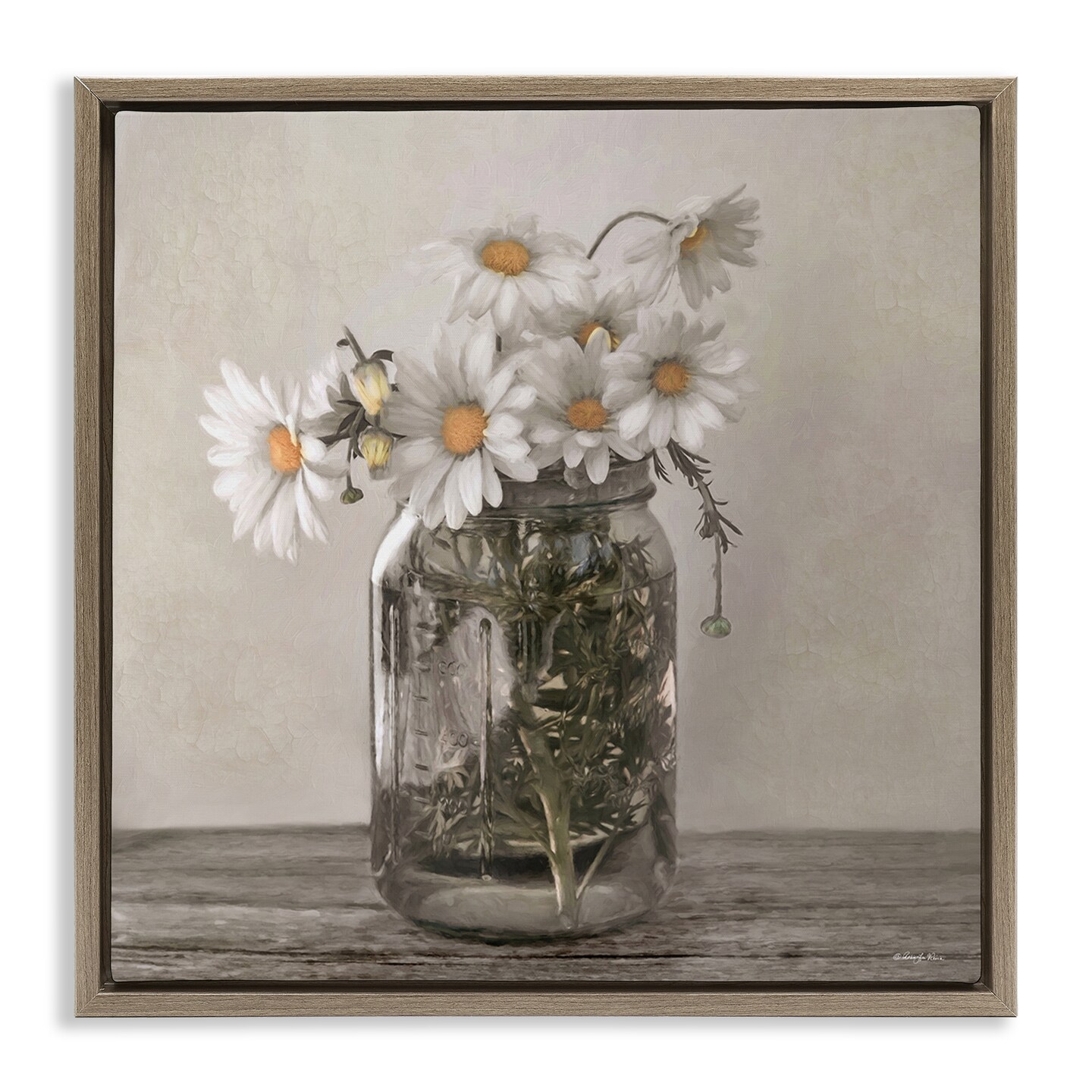 Stupell Industries Joy In A Jar Daisies Floating Frame, design by Robin-Lee Viera
