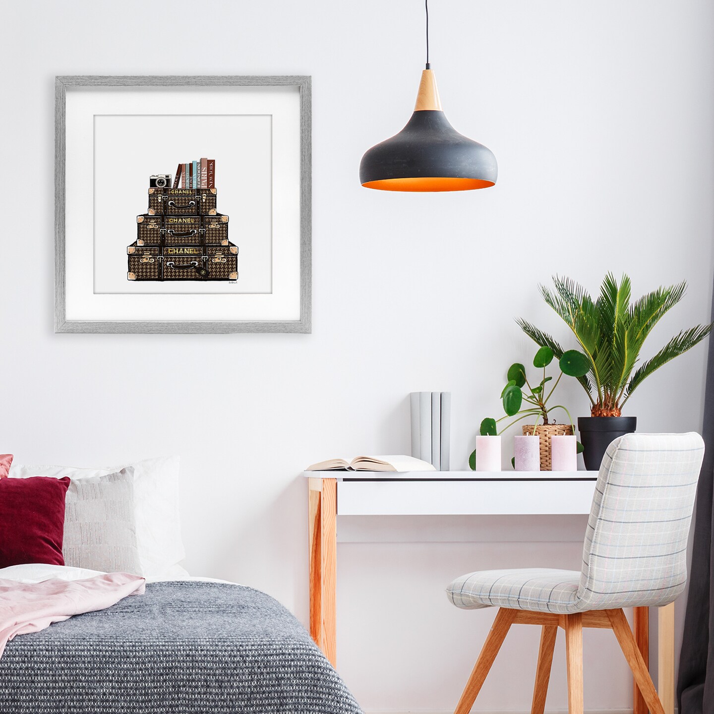 Stupell Industries Travel Vintage Luggage & Books Framed Print Under Glass, design by Amanda Greenwood