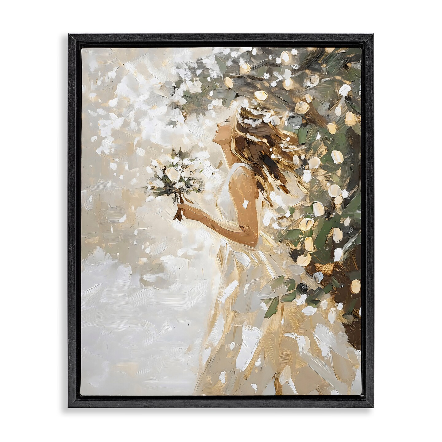 Stupell Industries Soft White Snow Flurry Floating Frame, design by LSR Design Studio