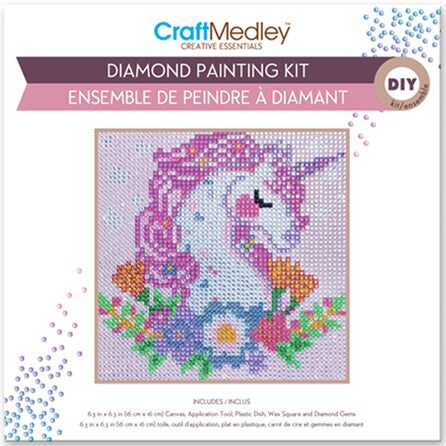 DIY Diamond Painting Unicorn Flowers Facet Art Bead Picture Kit