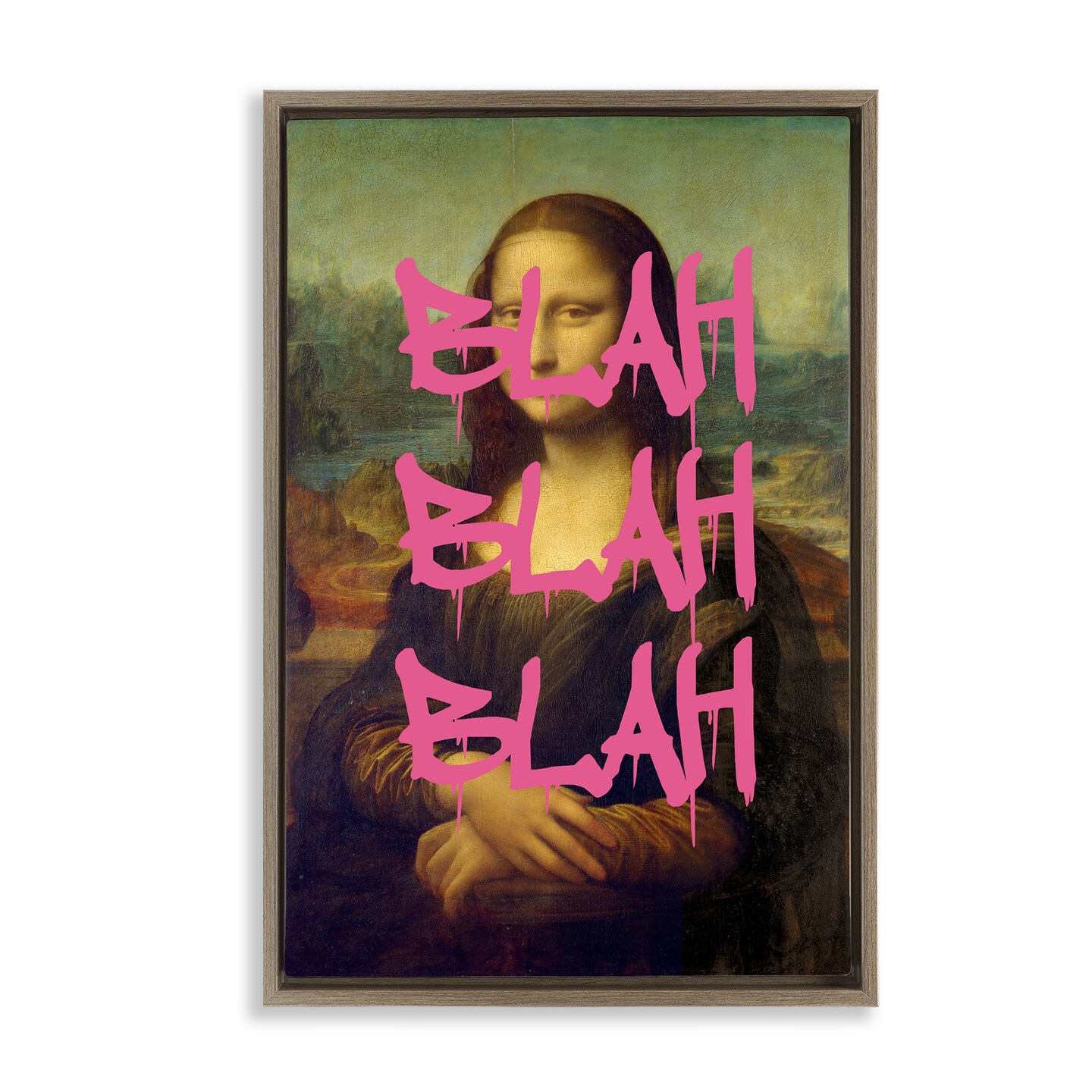 Stupell Industries Graffiti Over Mona Lisa Floating Frame, design by Masters Redux