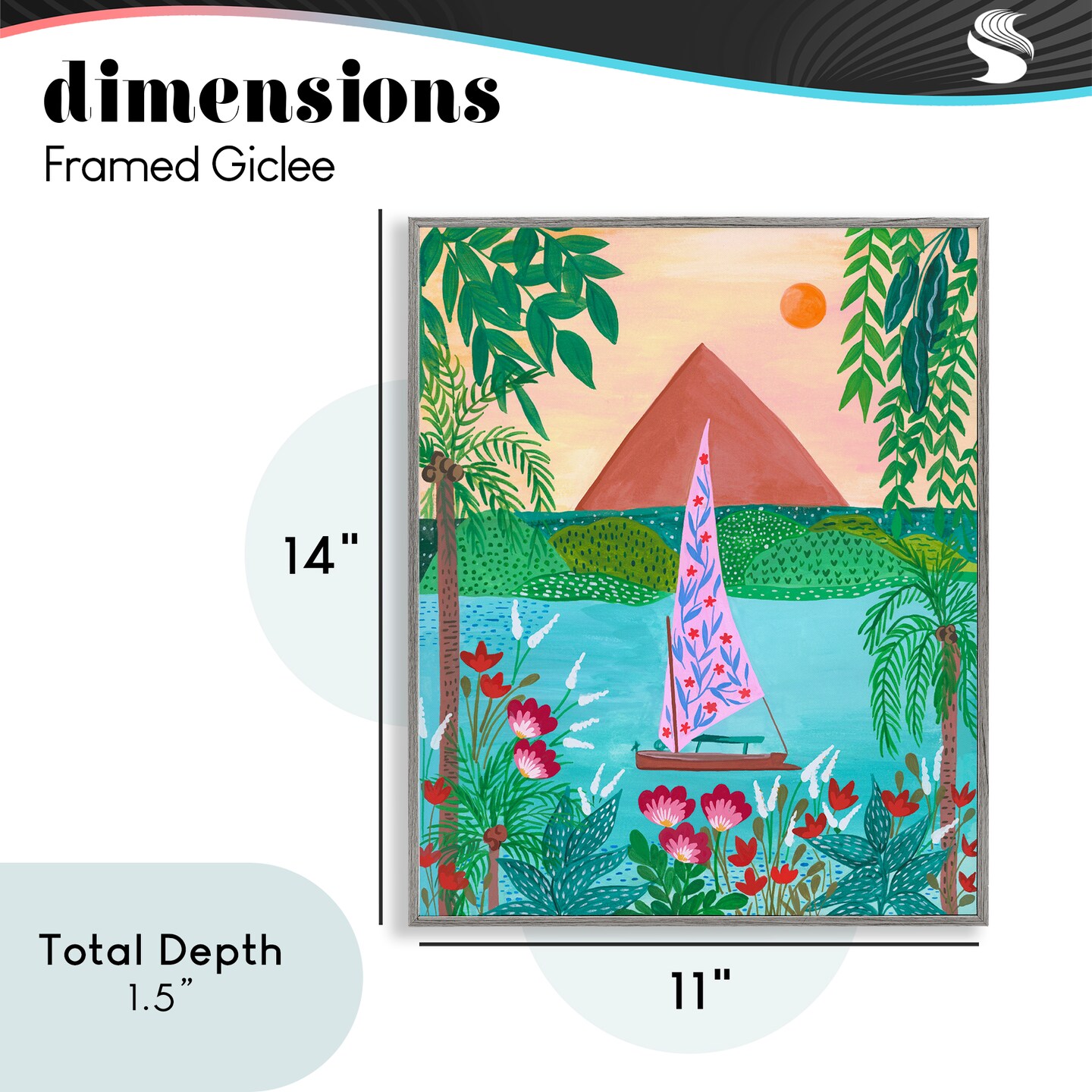 Stupell Industries Sailboat on Egypt Nile Framed Giclee, design by Nabeela Rumi