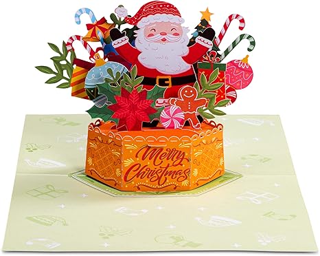 Paper Love Pop Up Christmas Card, 3D Merry Christmas, Gift for Christmas or Holidays, 5" x 7" Cover - Includes Envelope and Removable Note Tag