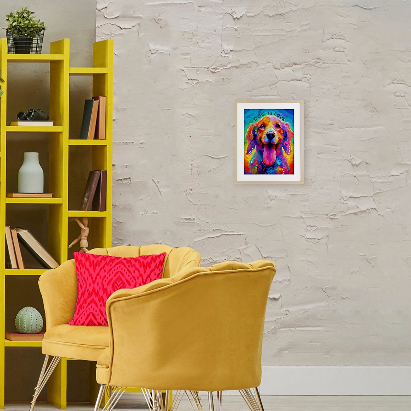 Stupell Industries Dog Is Love Swirled Pattern Framed Print Under Glass, design by Dean Russo- Evolution Collection