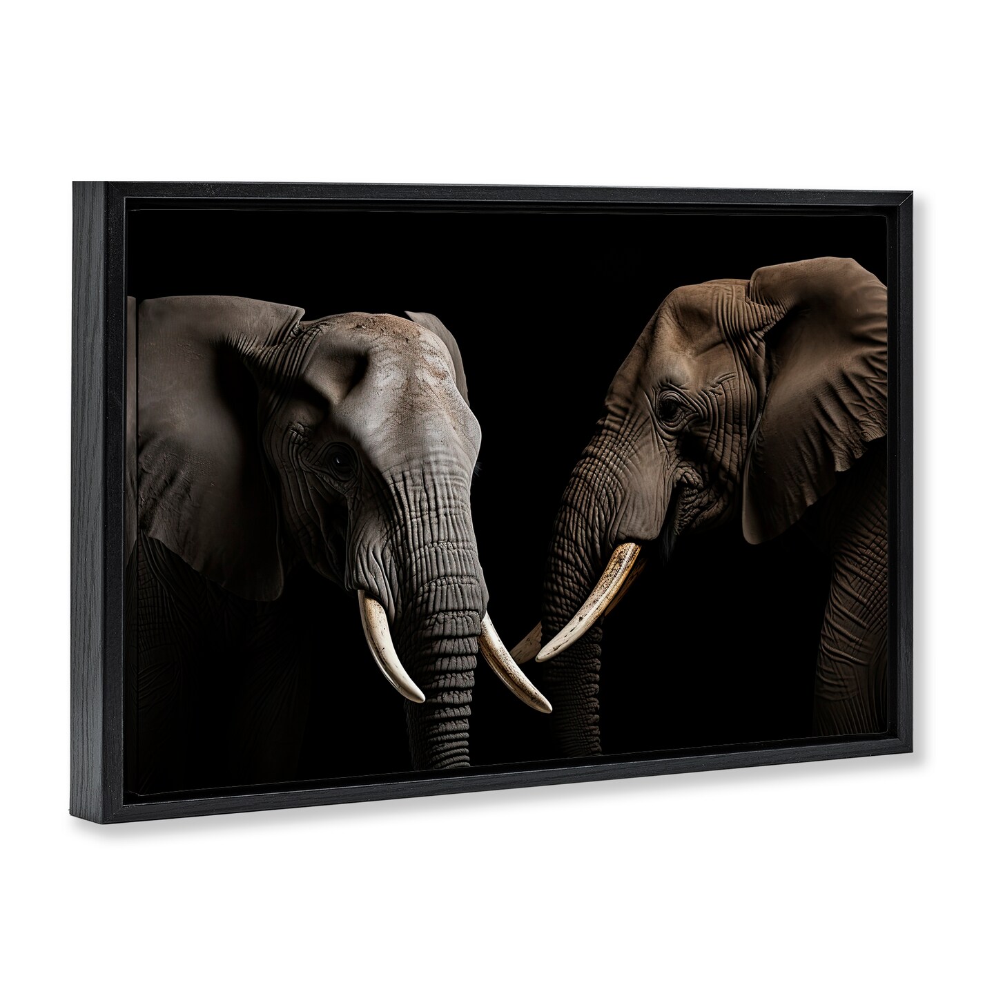 Stupell Industries Pachyderm Elephant Pair Floating Frame, design by Decent Exposures