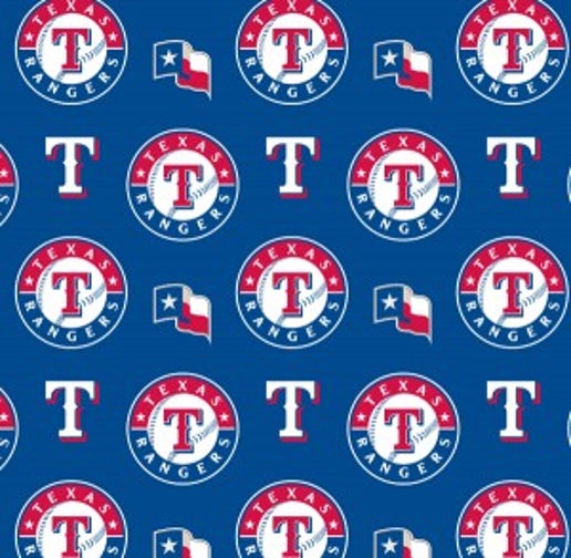 Licensed MLB Texas Rangers Blue Cotton 6657-B Fabric by the Yard