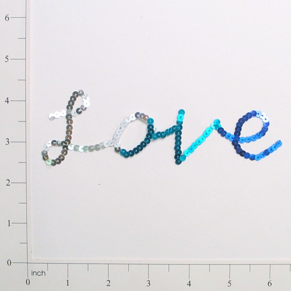 5 3/4&#x22; x 1 3/4&#x22; Love Sequin Applique/Patch