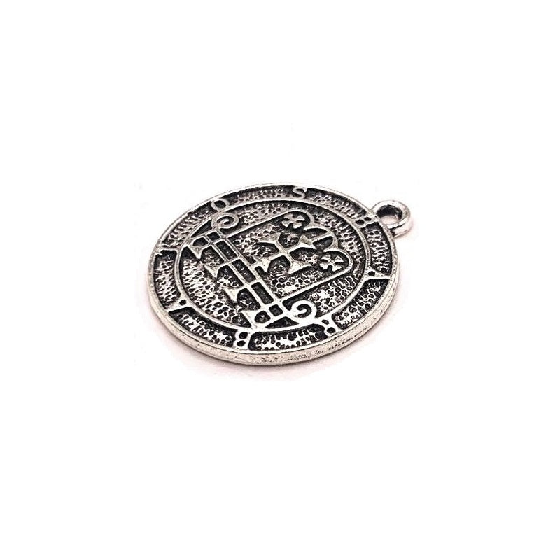 1, 4, 20 or 50 Pieces: Antiqued Silver Barbatos Demon Sigil Pendant Charm