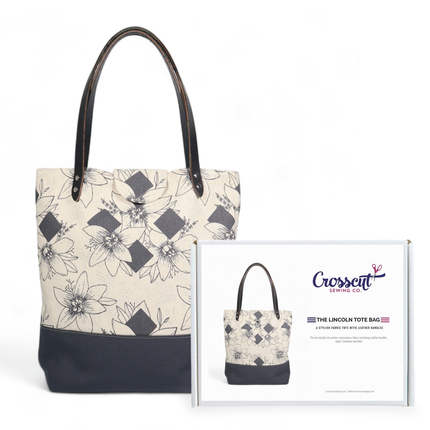 Crosscut Sewing Co.&#xAE; Lincoln Tote Sewing Kit - Beginner Sewing Project Kit