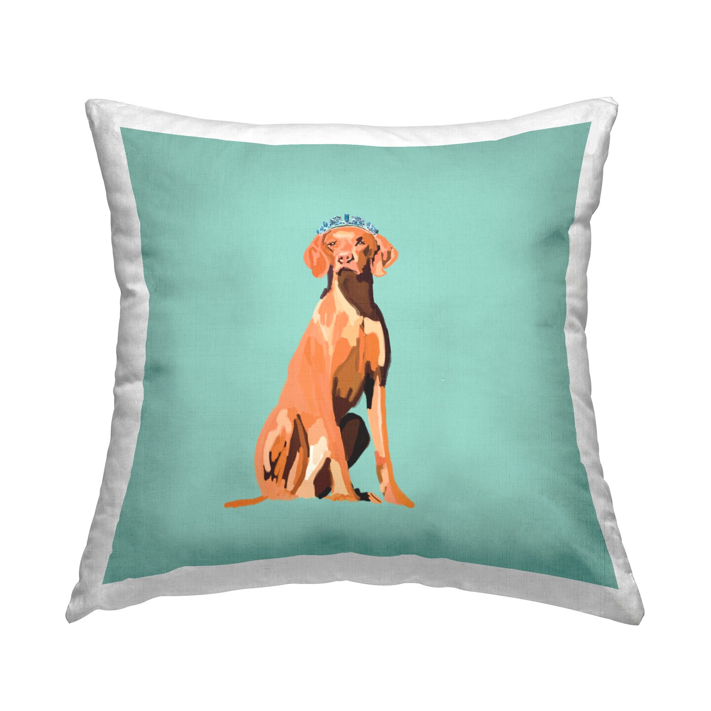 Royal Pointer Dog Design by Amelia Noyes Throw Pillow 