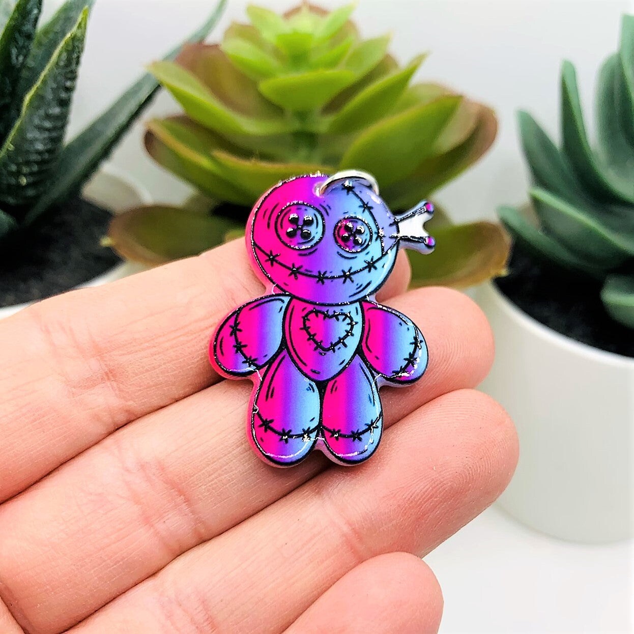 1, 4 or 20 Pieces: Punk Valentine&#x27;s Day Creepy Doll Charms - Double Sided