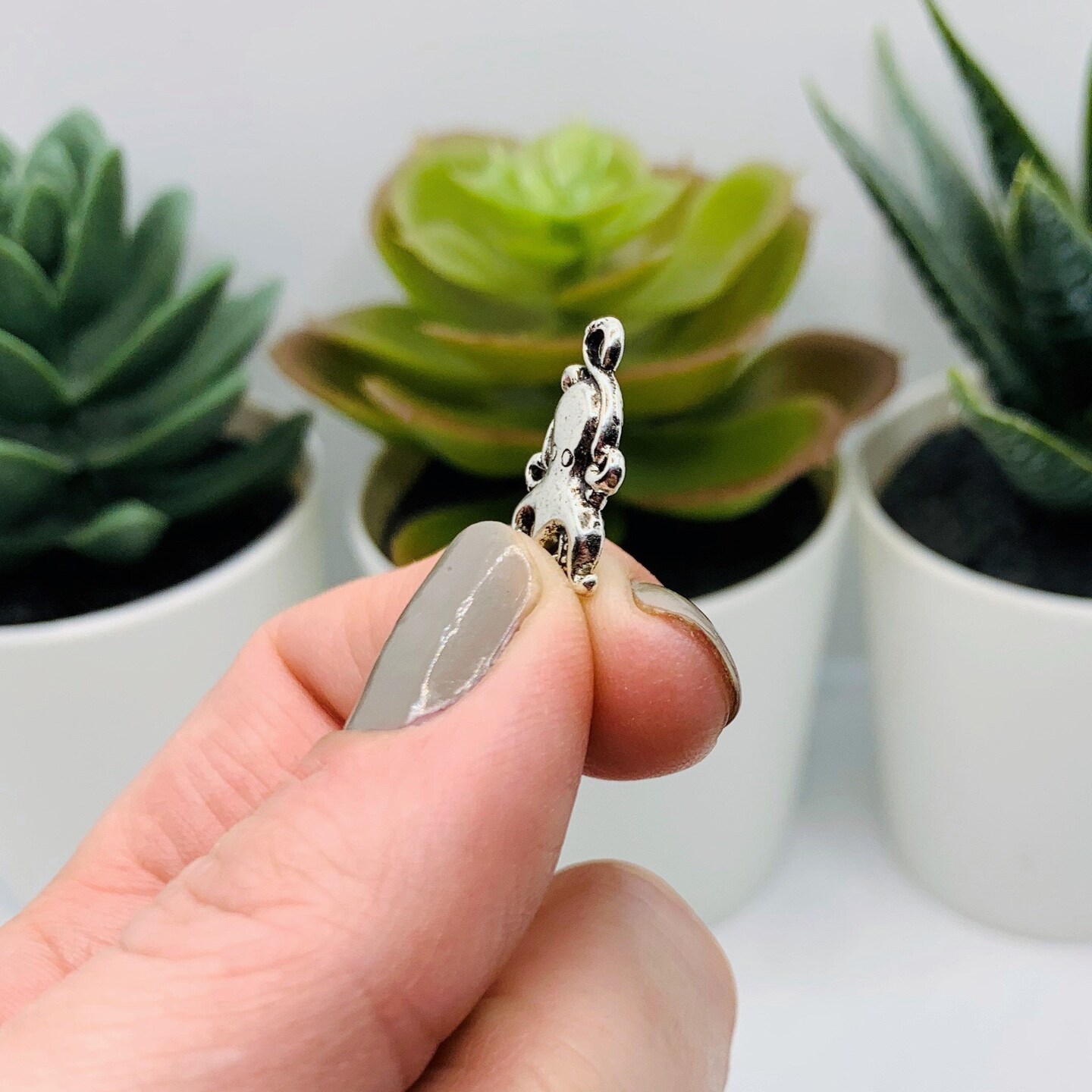 4, 20 or 50 Pieces: Small Silver Octopus Charms