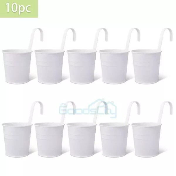 10X Wall Hanging Flower Pots Garden Fence Balcony Basket Plant Pot Planter Decor