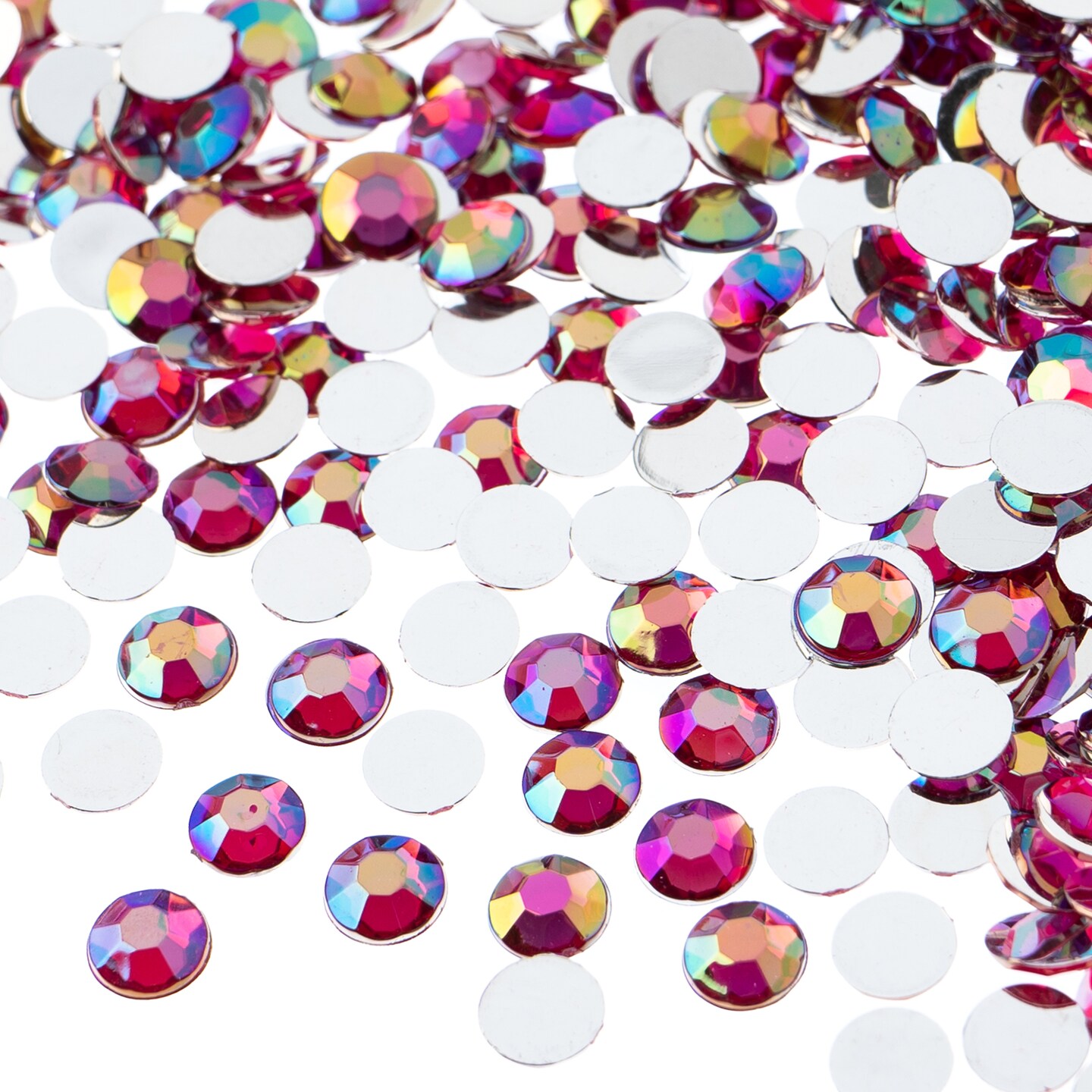 John Bead 6mm (SS28) Round Acrylic Flat Back Rhinestones, 1000pcs