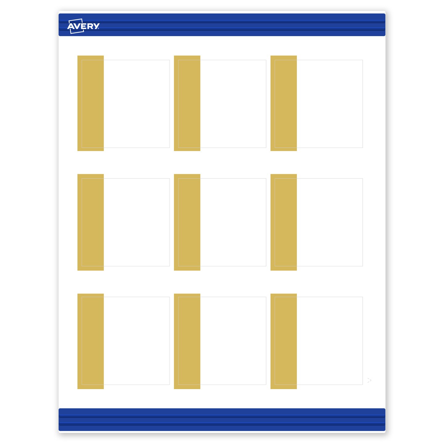Avery Printable Square Cards, Gold-Dipped Edge, 2.5&#x22; x 2.5&#x22;, Matte White Square Cards, Laser/Inkjet, 90ct, Great for Business Cards