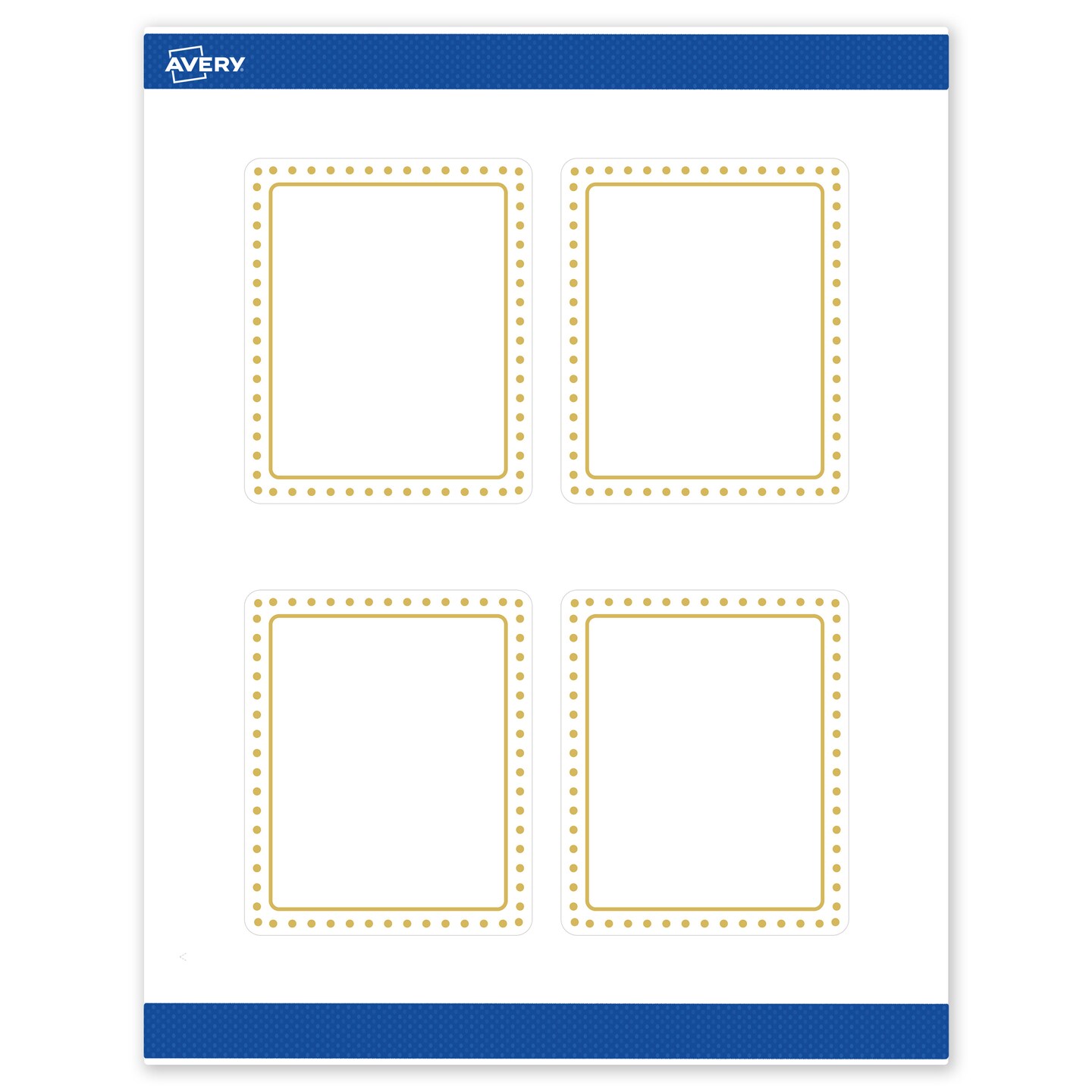 Avery Printable Rectangle Labels, Gold Border with Gold Dots, 4