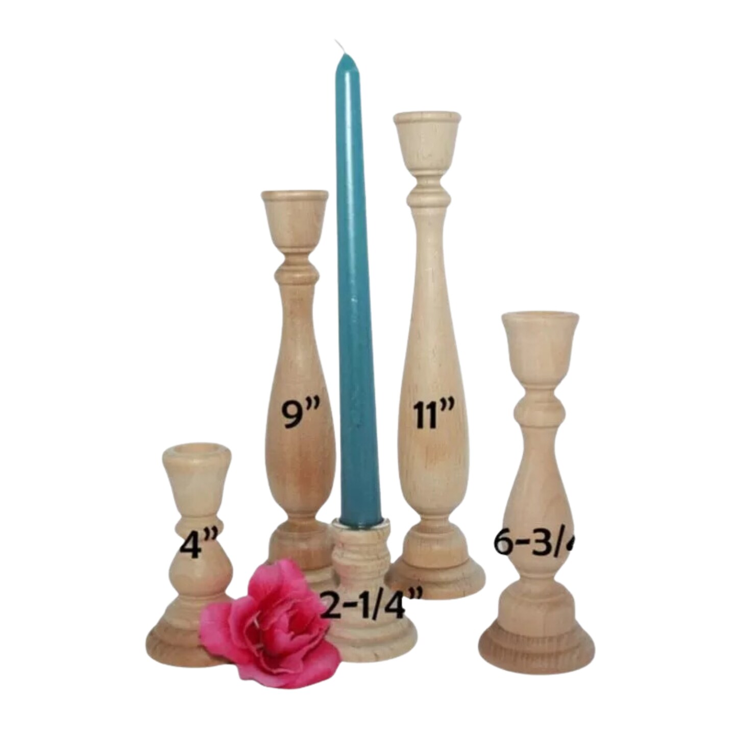 Kitcheniva 5 Set Wooden Paired Candlesticks Maple Wood Home Decor