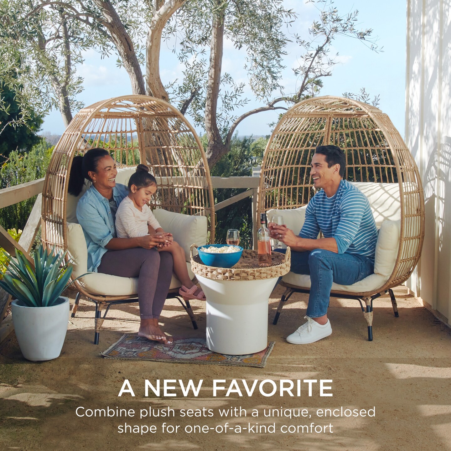 Best Choice Products Wicker Egg Chair Oversized Indoor Outdoor Patio Lounger w/ Steel Frame, 440lb Capacity
