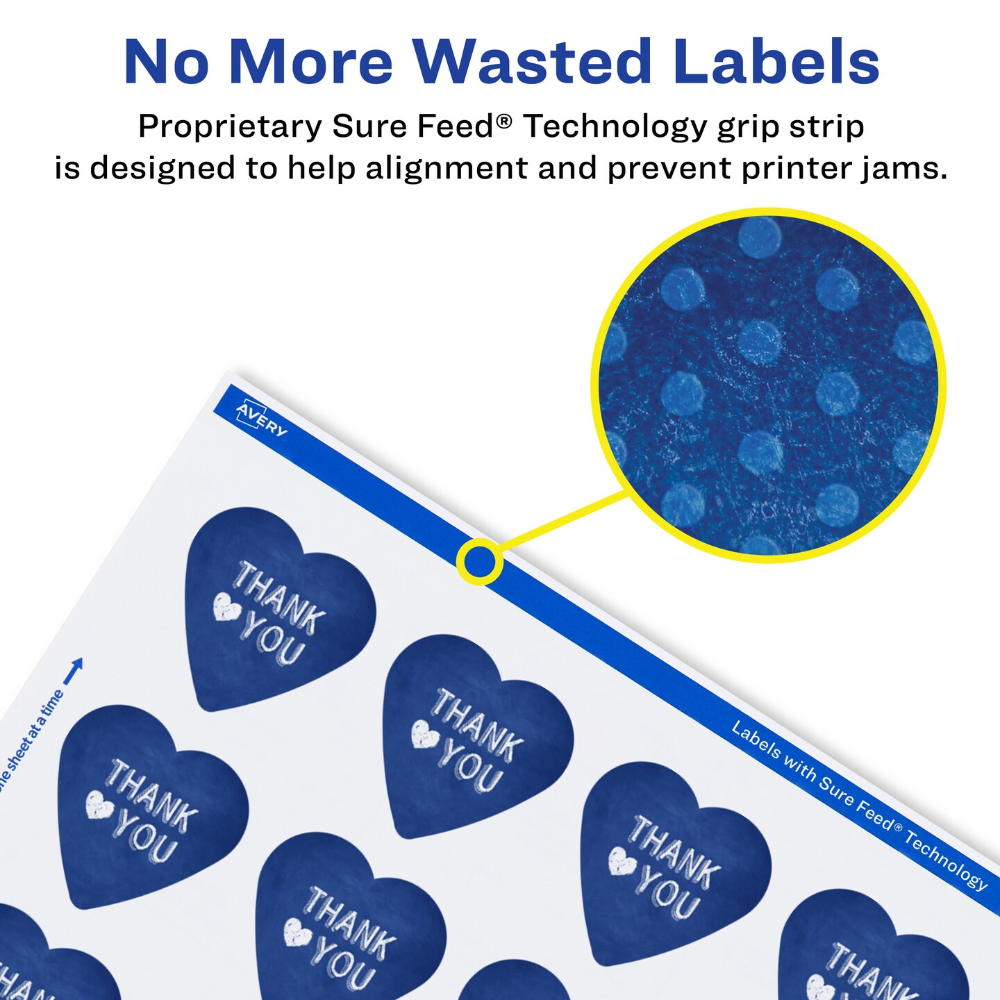 Avery Glossy White Heart Labels with Sure Feed, .75&#x22; x .75&#x22;