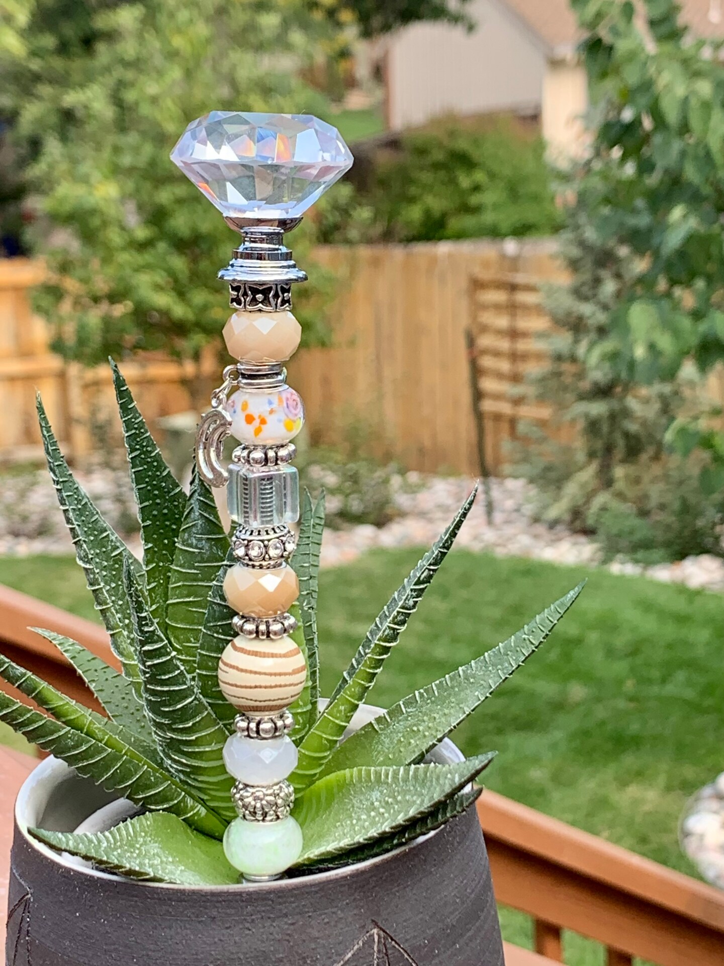 Cottagecore Farm House Decor White or Cream Succulent Spike Plant