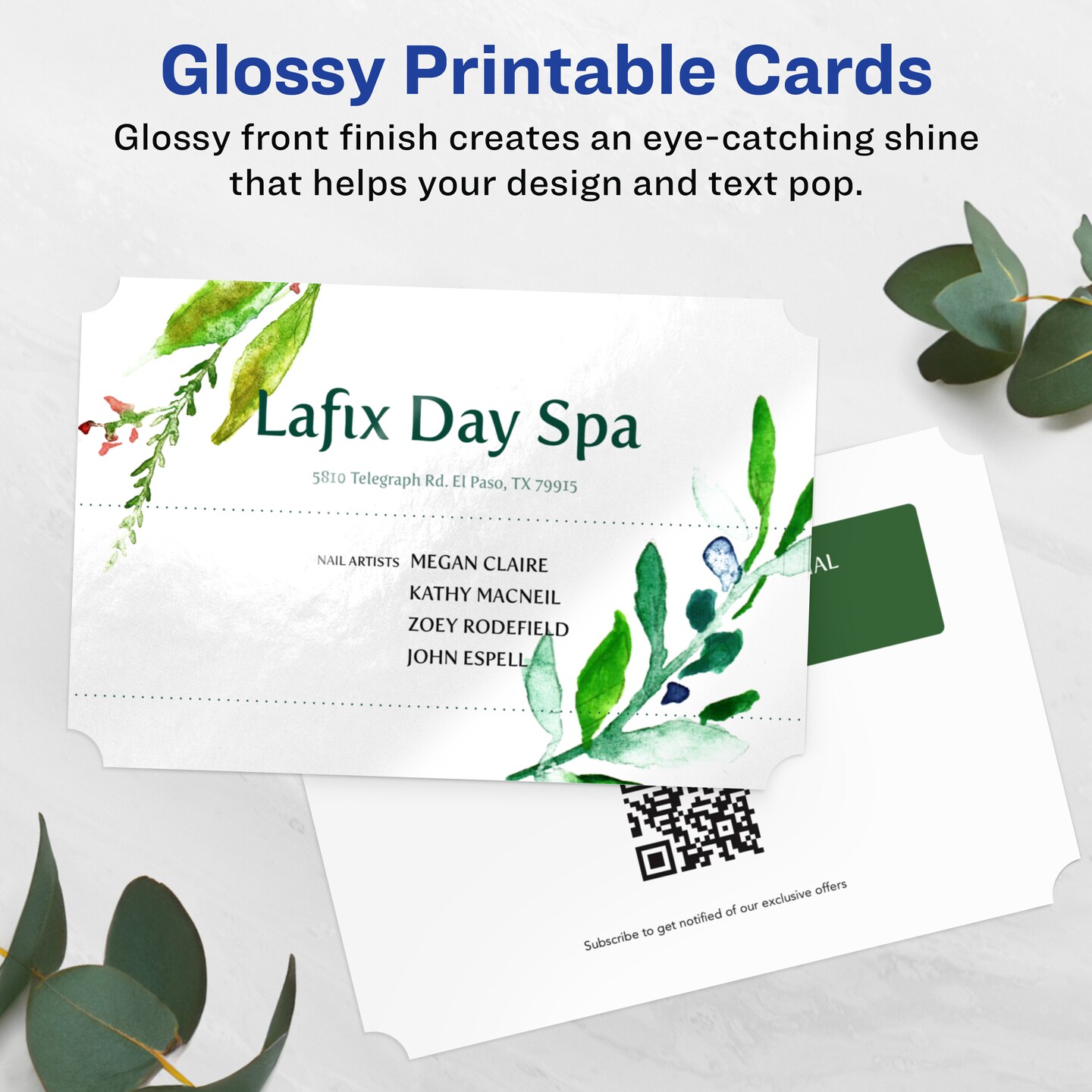 Avery 4&#x22; x 6&#x22; Rectangle Scalloped, Glossy White Postcards