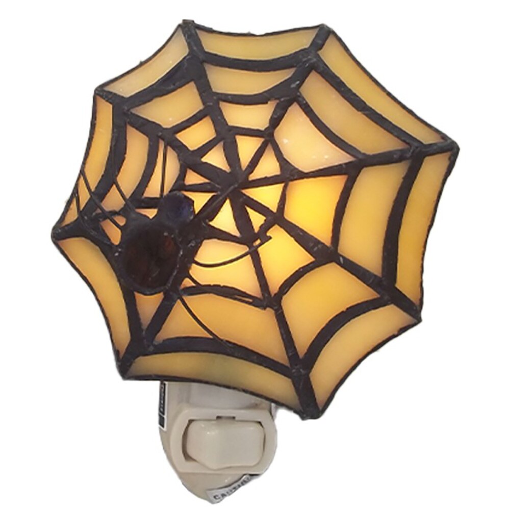 Spider Web Stained Glass Night Light - Tiffany Style - Perfect for Any Room