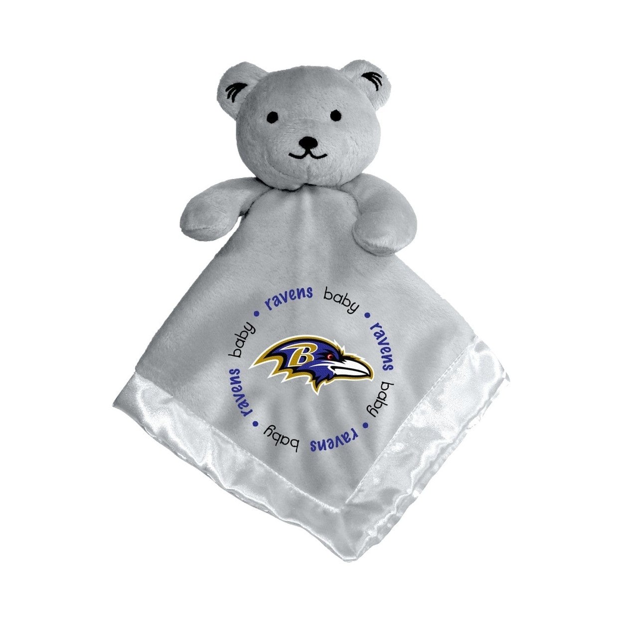 Baltimore Ravens Security Bear Gray Soft Plush Baby Fan 14X14 Satin Lining