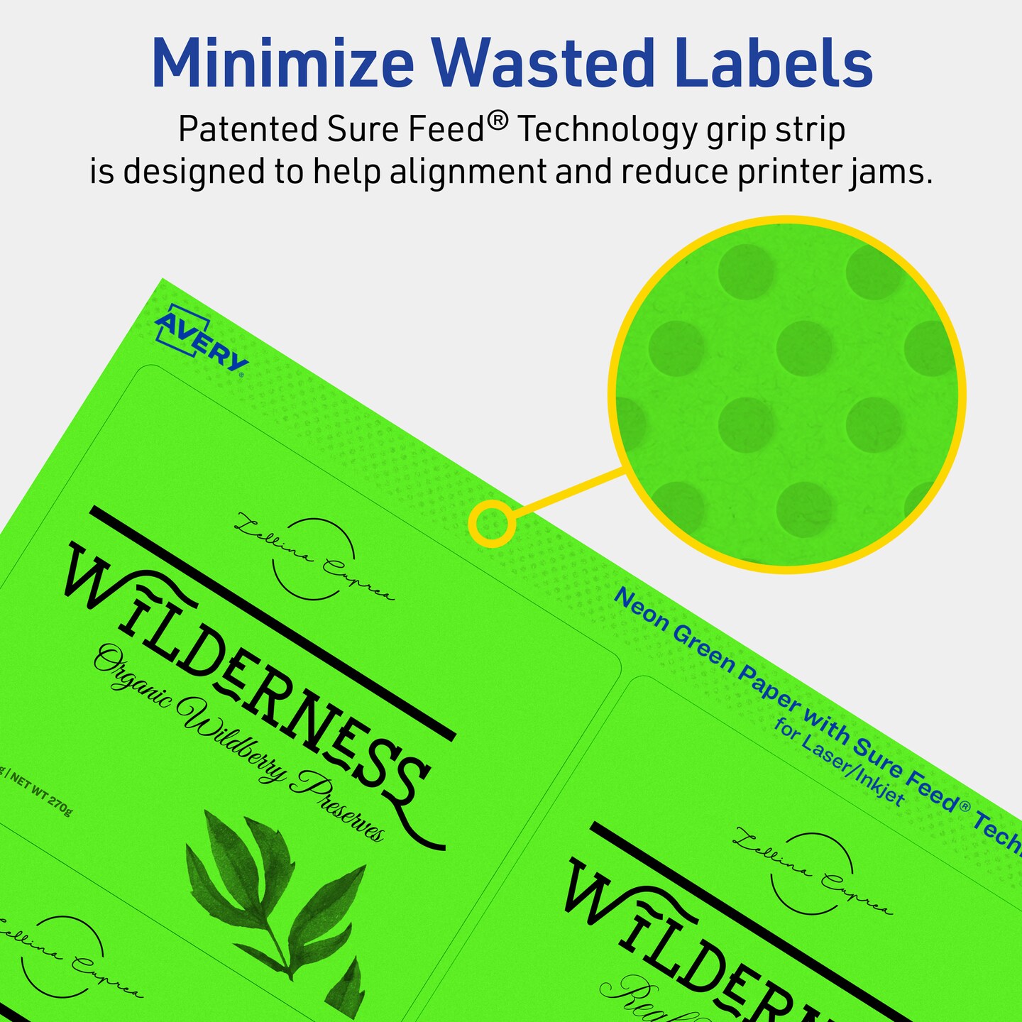 Avery Neon Green Paper Labels, 3-1/3&#x22; x 4&#x22; Rectangle